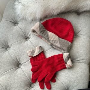 Burberry Girls Hat gloves cashmere blend Size M